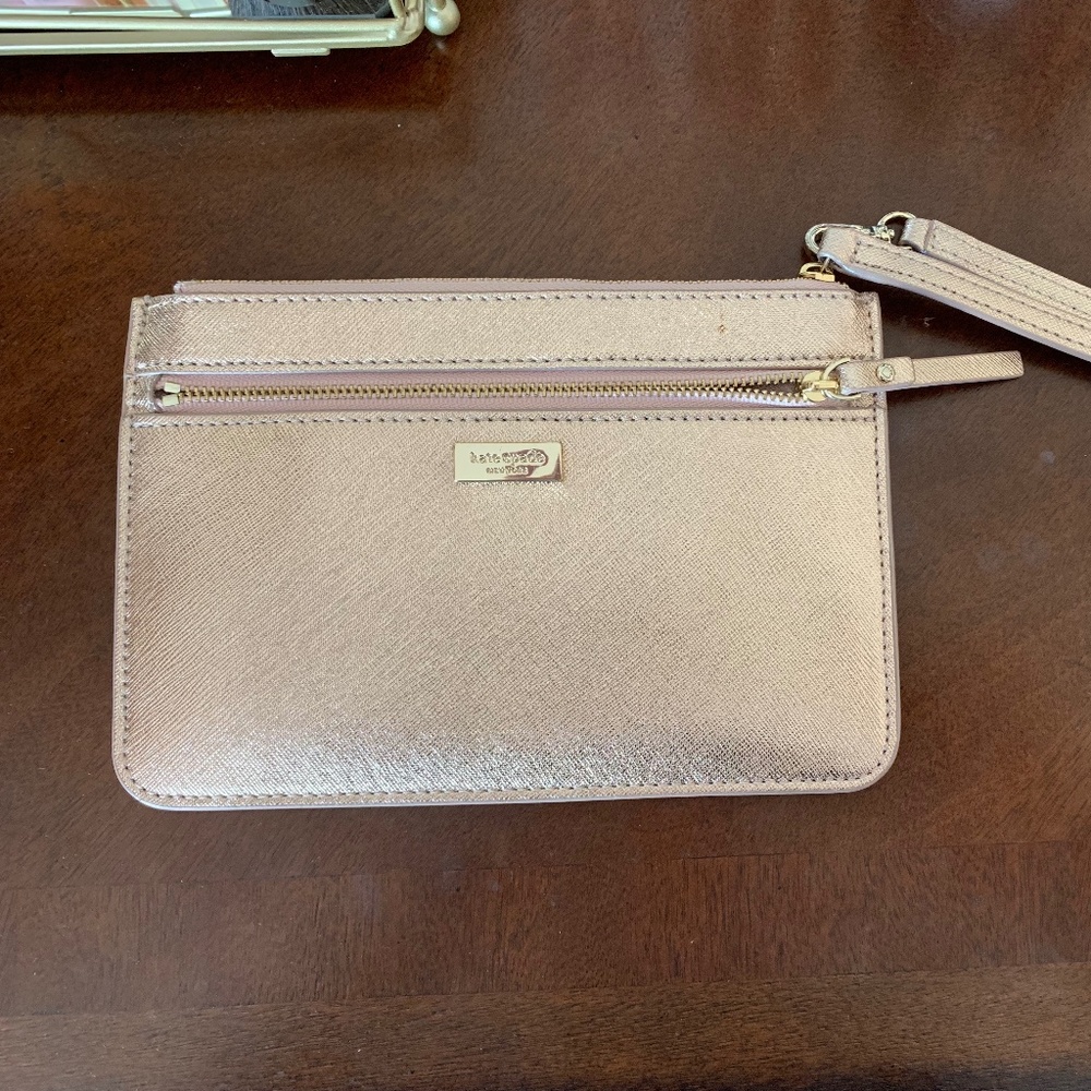 Kate Spade Rose Gold Wallet with Strap